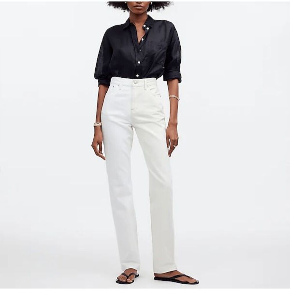 Madewell Jeans Womens 25 90s Straight Minimalist‎ Neutral High Rise Casual Chic